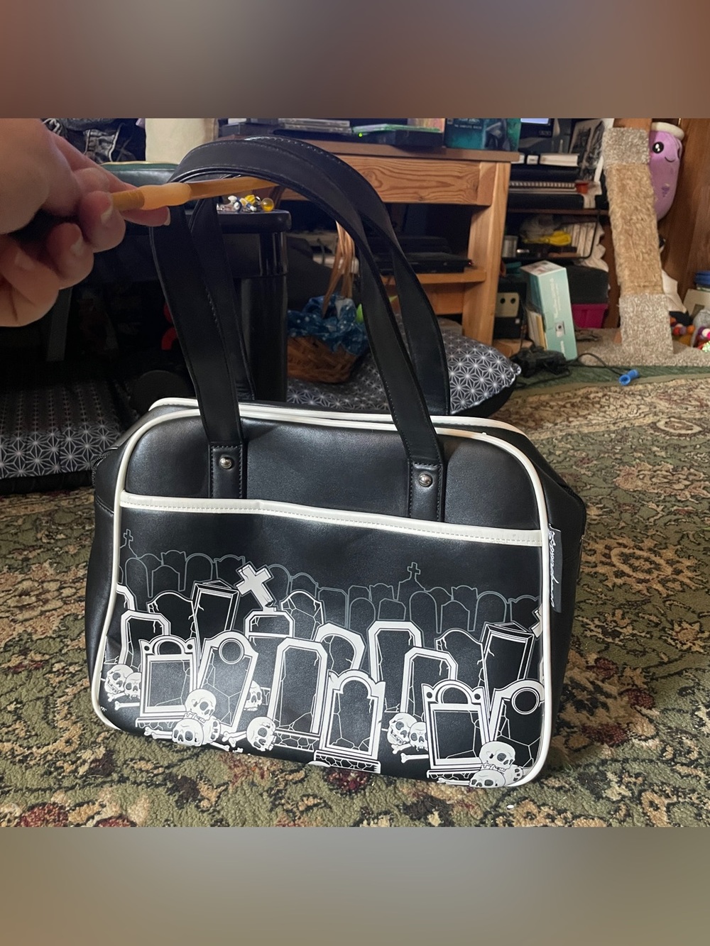 Sourpuss Graveyard Bowler Bag - Picture 2 of 10